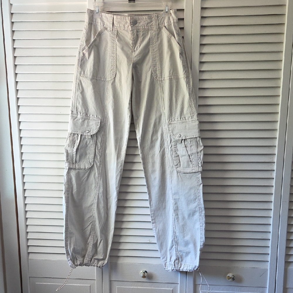Garage Women Cargo Pants - Size 0 Light Cement Gray Low Rise